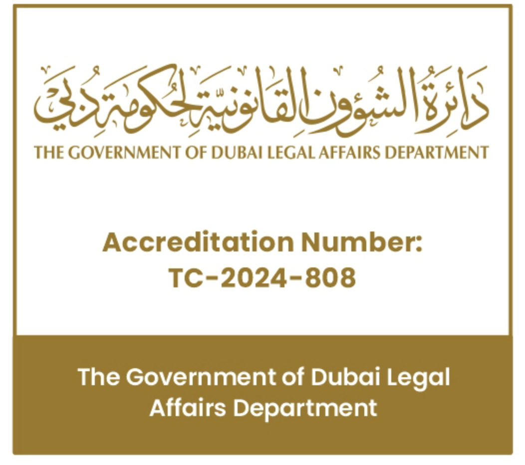Dubai Legal Affairs - Government of Dubai accreditation TC-2024-808